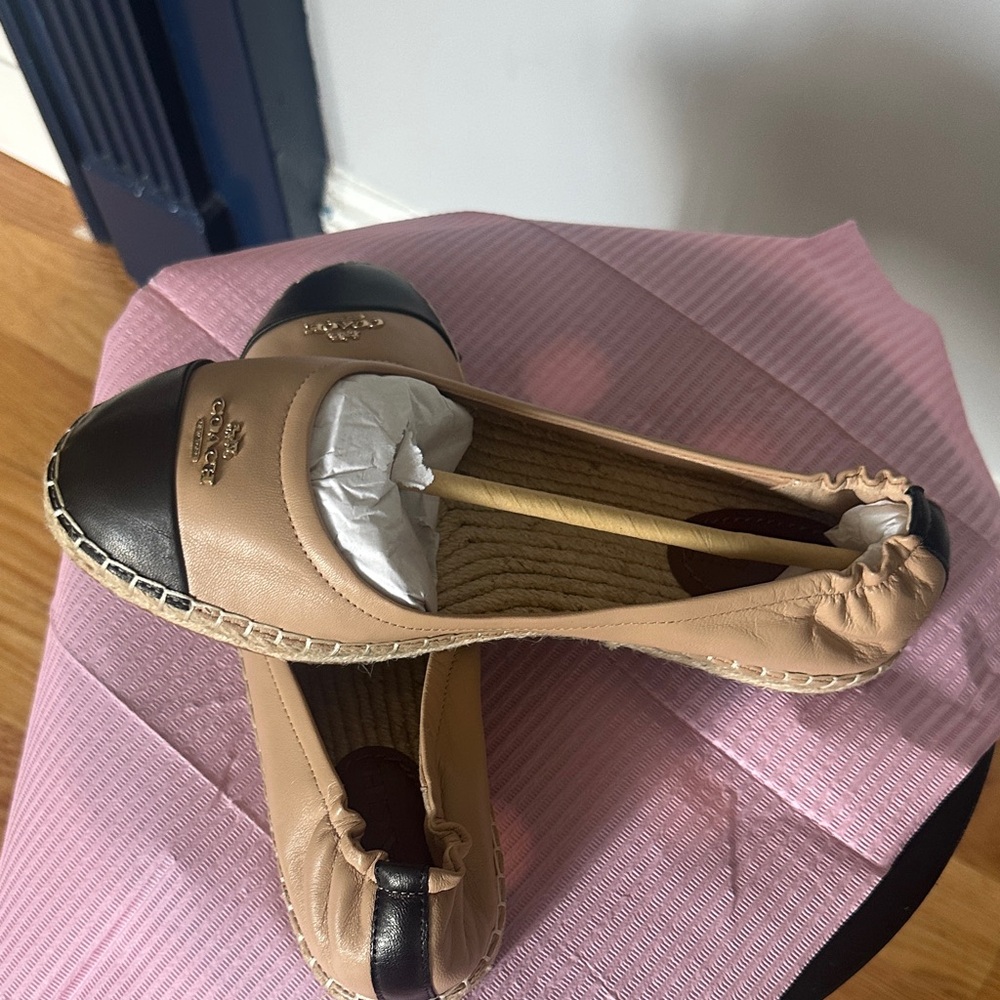 Coach Women's Beige and Black Loafers - Picture 5 of 5